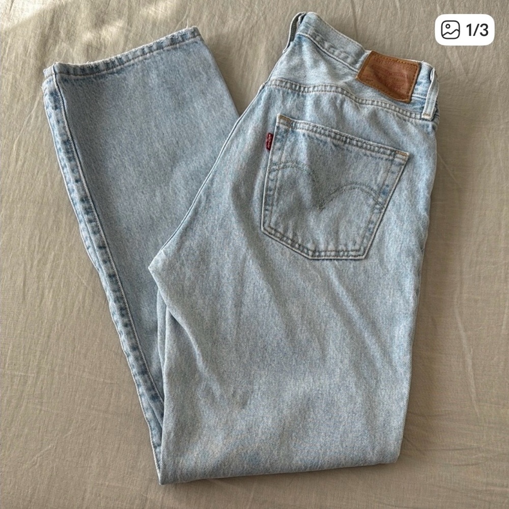 Levi's 501 Button Fly 28 X 30 Blue Straight Jeans Classic Style